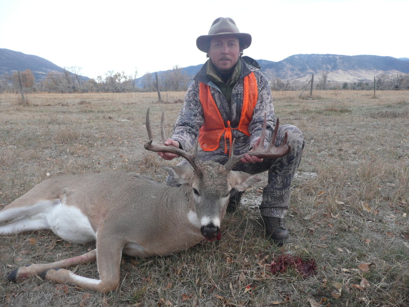 Hunter with large deer