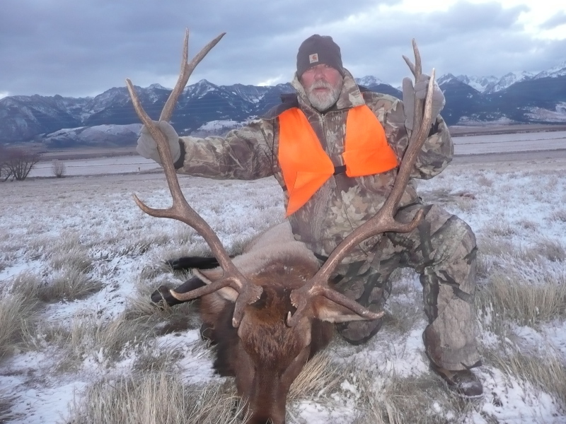 Hunter with large elk